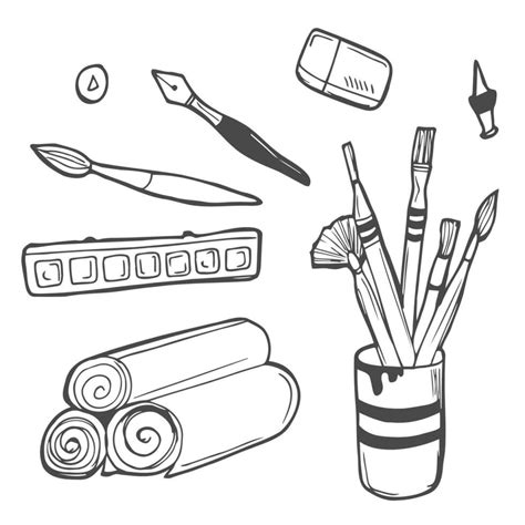 Art and craft hand drawn vector symbols and objects 32178803 Vector Art ...