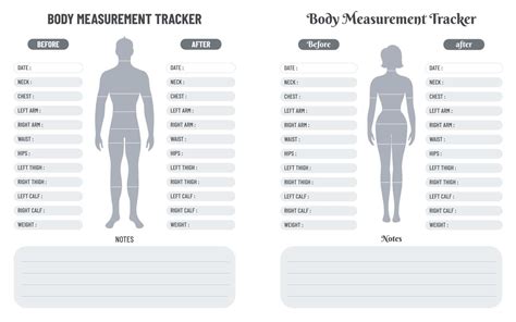 Body Measurement Tracker For Men And Women To Weight Loss