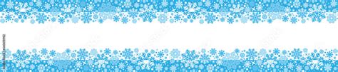 Snowflakes seamless border .Ornament with blue snowflakes and stars ...