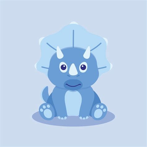 Premium Vector Cute Baby Dino Triceratops Sitting