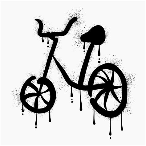 Bicycle graffiti drawn with black spray paint 42539324 Vector Art at ...