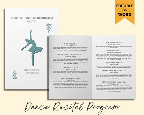 Dance Recital Program Ballet Recital Dance Recital Ad Etsy