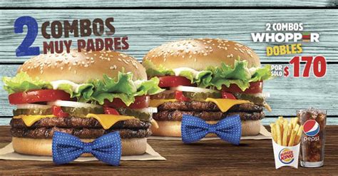 Burger King 2 combos Whopper dobles por sólo 170