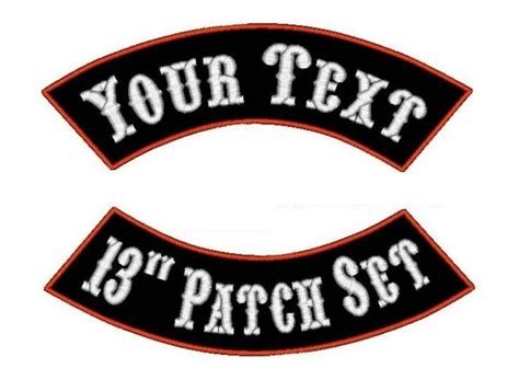 2 Piece Custom Embroidered Biker Patch Set Top Bottom Rocker Etsy