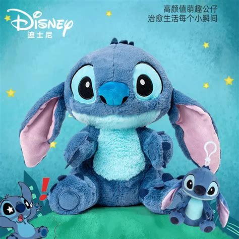 Disney Stitch Anime Plush Toy Cartoon Rosa E Azul Modelos De Pel Cia