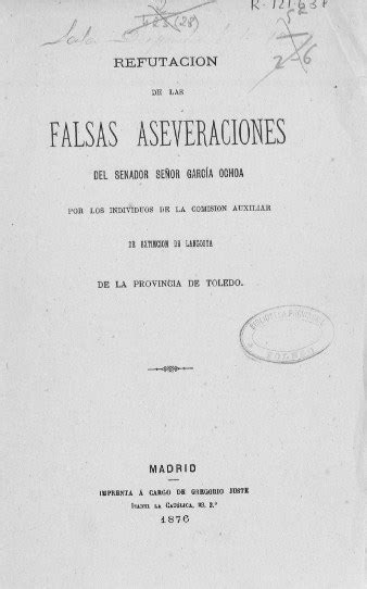 Refutacion De Las Falsas Aseveraciones Del Senador Se Or Garc A Ochoa