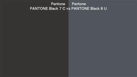 Pantone Black 7 C Vs PANTONE Black 6 U Side By Side Comparison