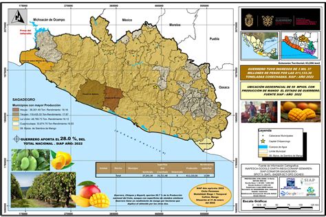 Ubicación Geoespacial De 59 Municipios Con Producción De Mango En El