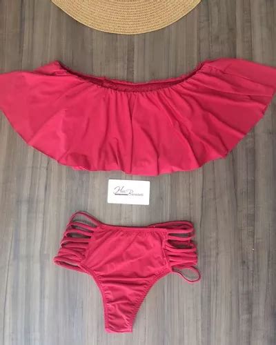 Biquini Cropped Calcinha Hot Paint De Tirinhas