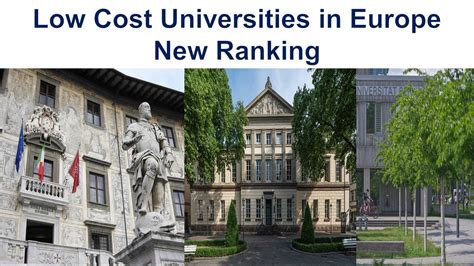 LOW COST UNIVERSITIES IN EUROPE NEW RANKING YouTube