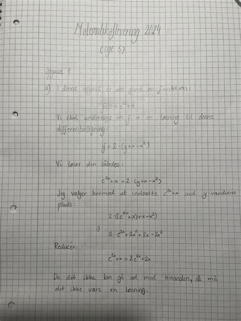 Matematikaflevering 31 Opgaver med hjælpemidler Opgave 6 a Bestem