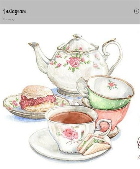 Flower Art Painting Watercolor Paintings Watercolor Teacup Tea Cup