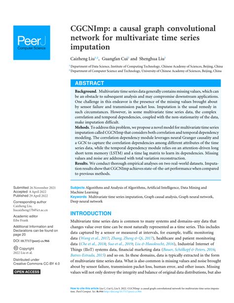 Pdf Cgcnimp A Causal Graph Convolutional Network For Multivariate