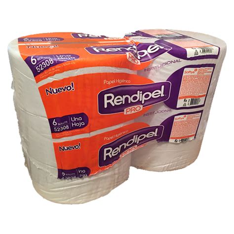 Papel Higiénico Rendipel Pro 6 Rollos 300 Mt Kromo Cl