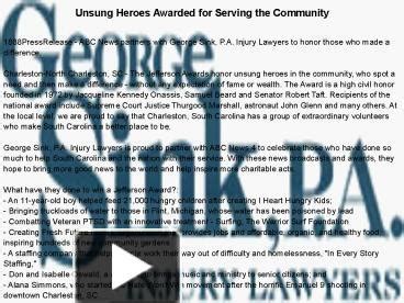 Ppt Unsung Heroes Awarded For Serving The Community Powerpoint