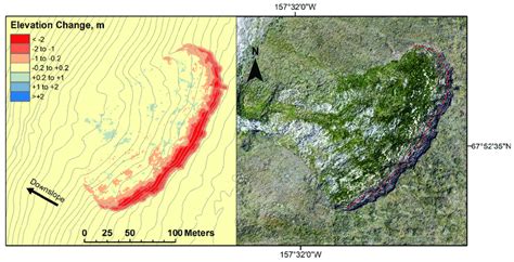 Retrogressive Thaw Slump Noat The Contour Map On The Left M