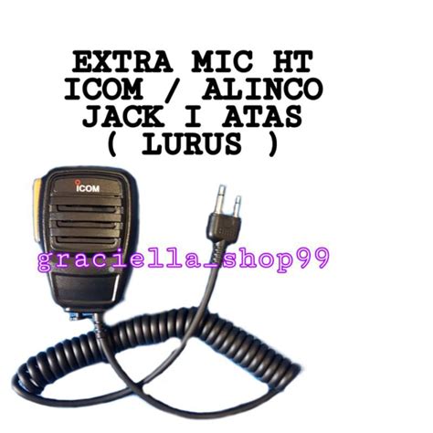 Jual Extra Mic Ht Icom Alinco Jack Atas Atau Lurus Shopee Indonesia