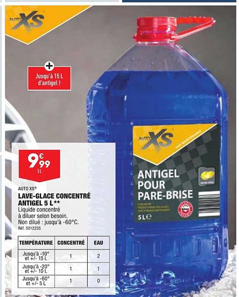 Promo Lave glace Concentré Antigel 5 L Auto Xs chez Aldi iCatalogue fr