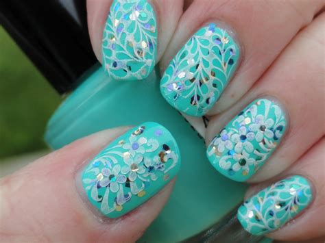 15 Turquoise Color Nail Designs Images Turquoise Nail Art Design Aqua Blue Nail Design And