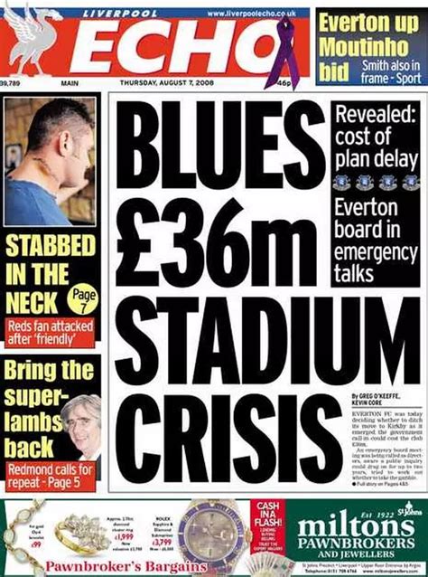 On This Day Liverpool Echo Front Pages From August 7 2007 2008 2010 2011 2012 Liverpool Echo