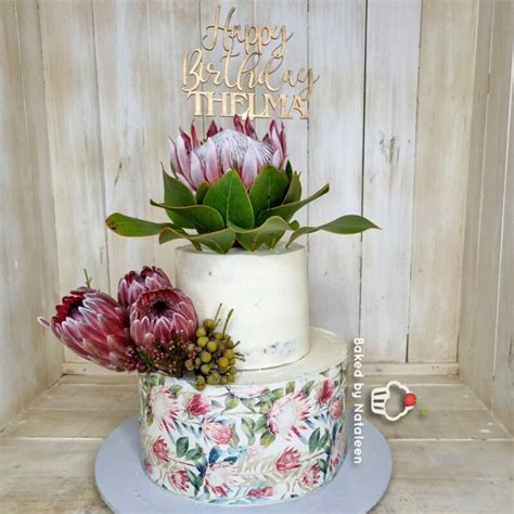 Protea Tier Birthday Cake Baked By Nataleen