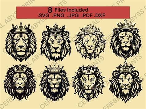 Lion Svg Lion Head Svg Bundle School Spirit Svg Leo Svg Lion Printable