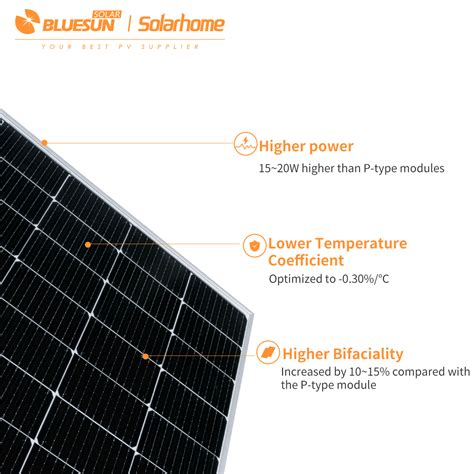 Buy Bluesun W N Type Topcon Bifacial Solar Panel For Home Commercial