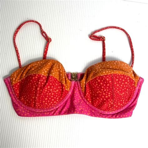 Vix Paula Hermanny Piper Block Corsage Top Bikini Top Polka Dot Size Large Ebay