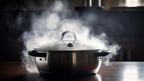 Premium Ai Image A Pot Of Cooking Is Shown With Steam Coming Out Of It