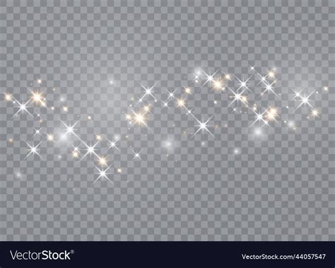 Light Glow Effect Stars Sparkles On Transparent Vector Image