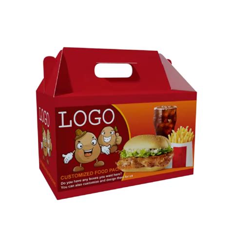 Custom Food Box With Handle Cookie Box Fried Chicken Packaging Bakery