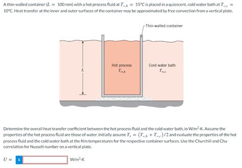 Solved A Thin Walled Container L Mm With A Hot Chegg