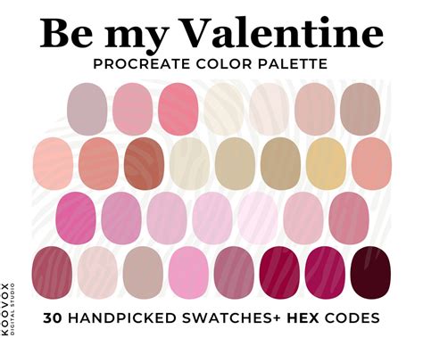 Procreate Color Palette Pink Color Palette Procreate Hex Etsy