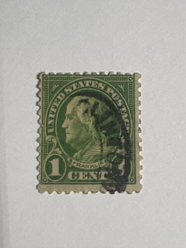 Rare 1923 Benjamin Franklin 1 Cent Stamp Scott594 Perf 11 Ebay