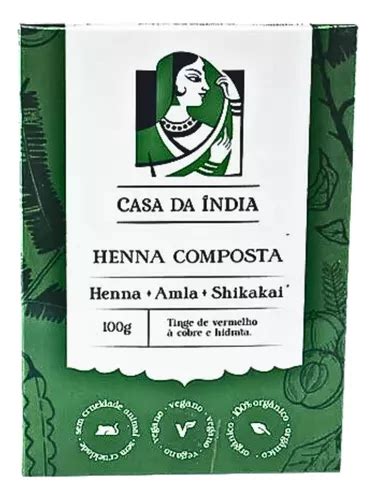 Henna Composta Casa Da Índia Tintura Natural Vegana Hidrata MercadoLivre