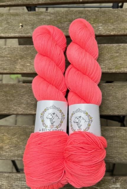 La Bien Aime Merino Super Sock Fluoro Morganite Yarn Queen Prague