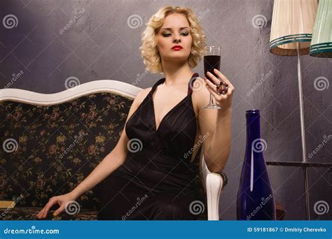Sensual Blonde In The Vintage Interior Stock Image Image Of Luxury Face