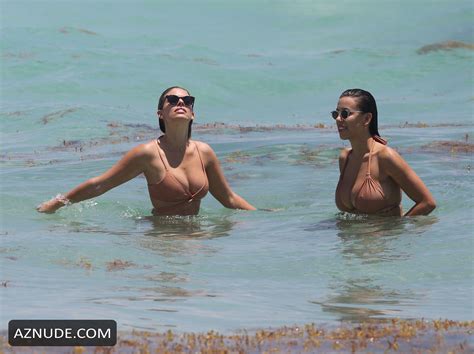 Devin Brugman Sexy With Natasha Oakley In Nude Colored Bikinis At The Beach In Miami Aznude