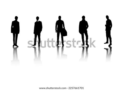 Black Silhouette Vector Business Man Standing Stock Vector (Royalty ...