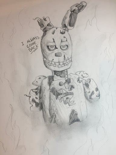 William Afton Aka Springtrap Five Nights At Freddys Drawing Five