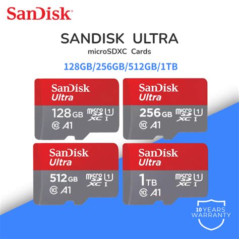 SanDisk Ultra 128GB 256GB 400GB 512GB 1TB A1 Series Micro SD SDSQUAB