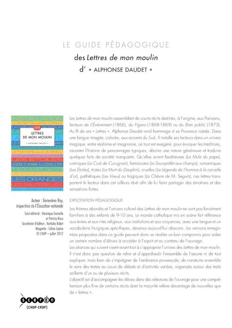 PDF Des Lettres De Mon Moulin D ALPHONSE DAUDET Le Guide