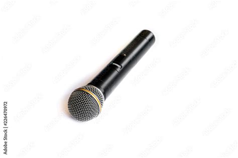 Black Wireless Microphone Isolated On White Background A Microphone