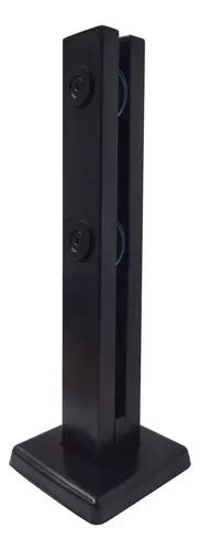 Coluna Torre Inox 30cm Preto Fosco Guarda Corpo 2 Furos