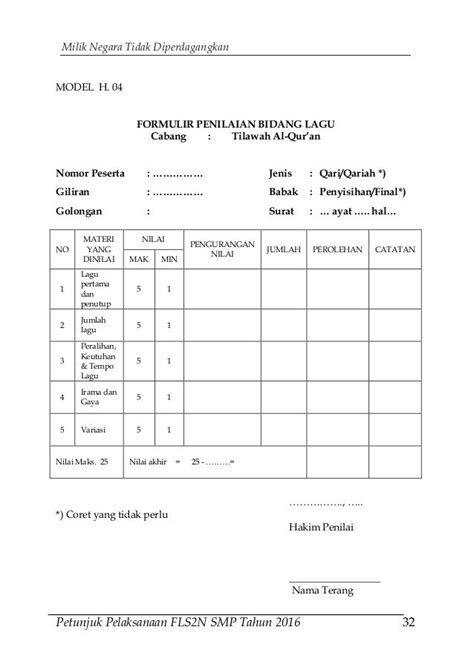 Format Penilaian Lomba Pidato Sketsa