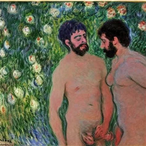 Gay Lovers In By Claude Monet Stable Diffusion