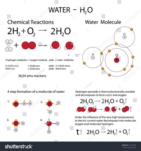 Vector Pattern Chemical Formulas Structure Water Stock Vector Royalty