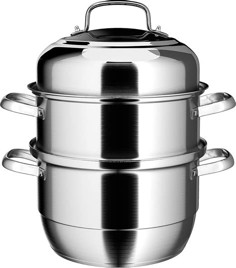 Large Induction Steamer Pot Cm Tier Stainless Steel Steam Pot