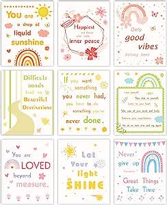 Amazon SUPERDANT 9pcs Inspirational Quotes Colorful Art Prints