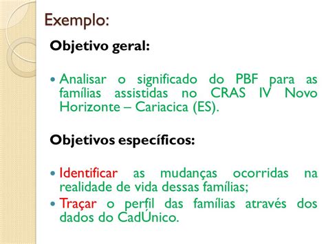 Exemplo De Objetivo Geral Para Tcc Vários Exemplos